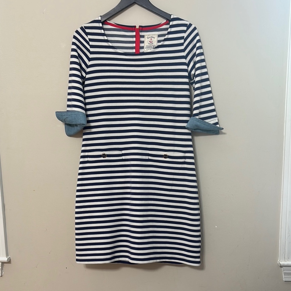 Striped Navy and White Dress